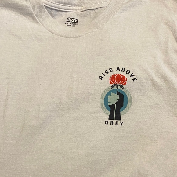 Obey White Rise Above Tee - Picture 1 of 2